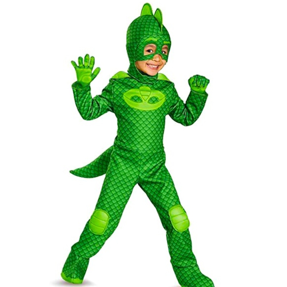 OFFICIAL PJ MASKS GECKO COSTUME FROGBOX CHILD UNISEX LARGE W/REFLECTIVE EMBLEM L
